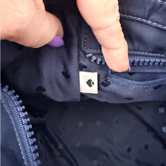 kate spade Navy Nylon Crossbody Satchel with Gold Hardware EUC - Picture 9 of 10